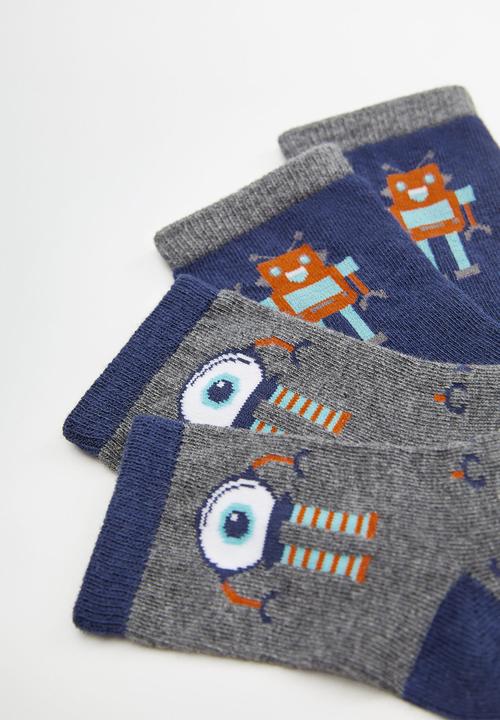 MANGO - Robot 2 pack socks - navy