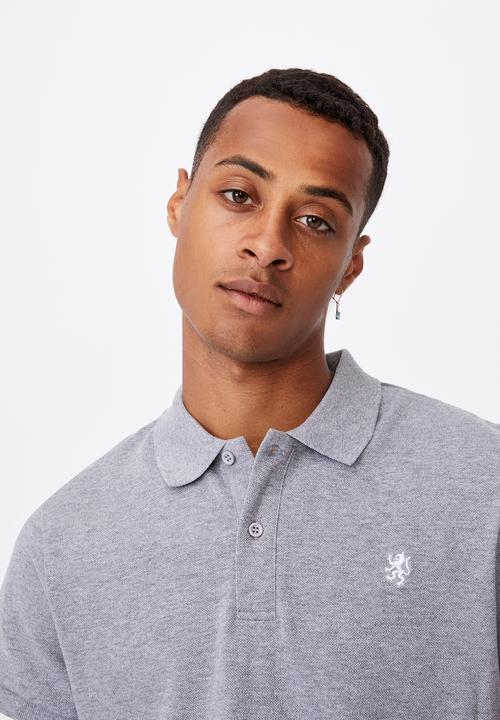 Cotton On - Essential short sleeve polo - grey marle