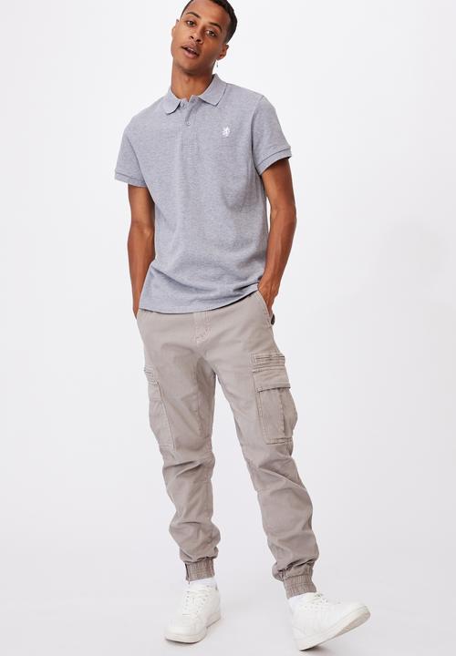 Cotton On - Essential short sleeve polo - grey marle