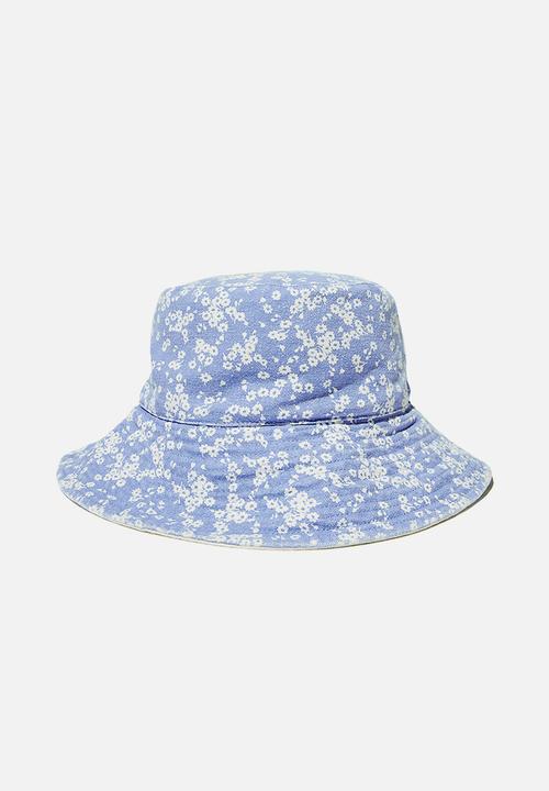 Rubi - Elly reversible wide brim bucket hat - blue lena floral