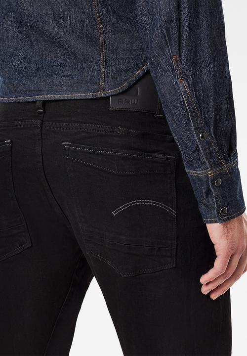 G-STAR - Scutar 3d slim-nero black stretch denim - black 