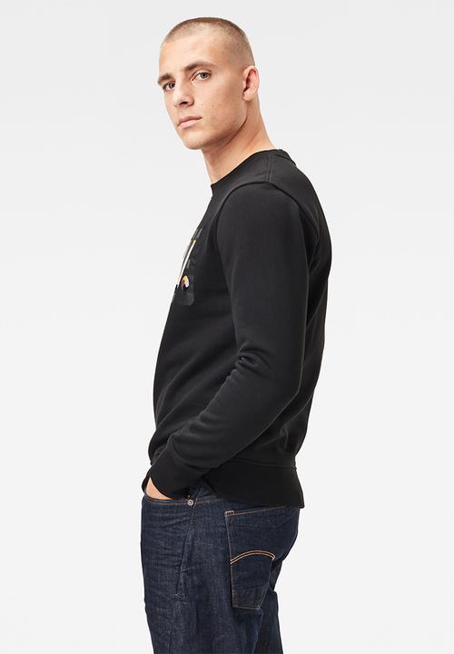 G-STAR - Raw dot r sw long sleeve - black 