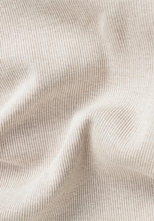 G-STAR - Plated rib ringer slim r t long sleeve - cream 