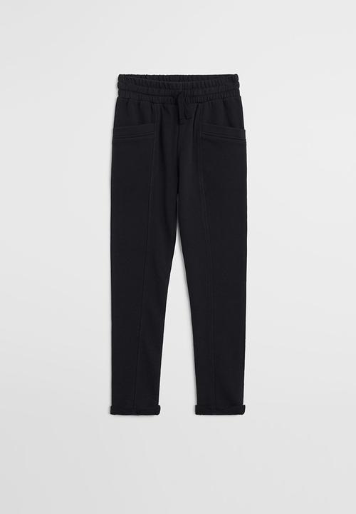 MANGO - Barna trousers - black