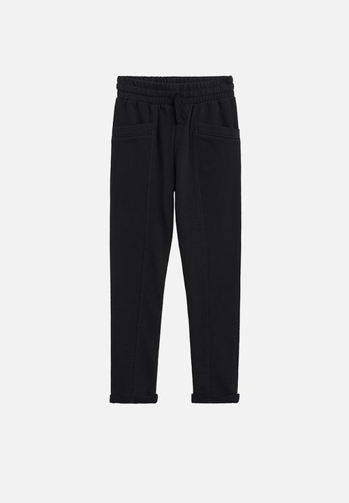 MANGO - Barna trousers - black