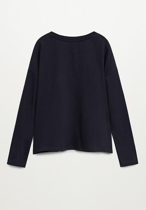 MANGO - Dancer2 long sleeve tee - charcoal