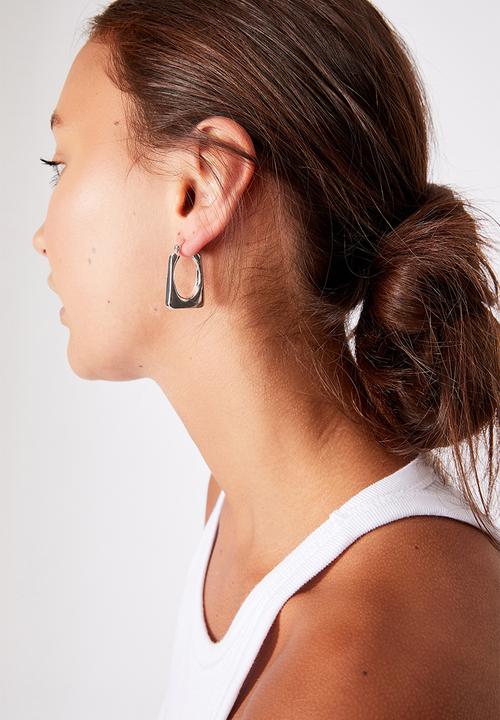 Rubi - Noughties hinge hoop - rectangle silver