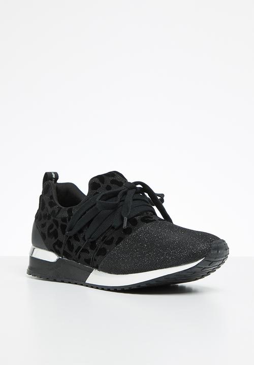 SISSY BOY - Creeper animal print sneaker  - black