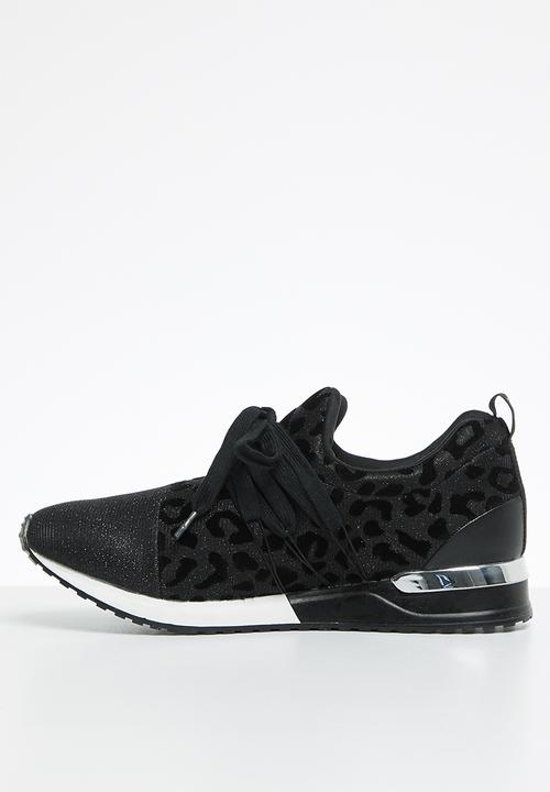 SISSY BOY - Creeper animal print sneaker  - black
