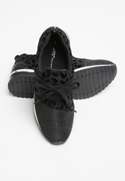 SISSY BOY - Creeper animal print sneaker  - black