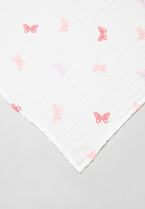 Pop Candy - Butterfly blanket - pink & white