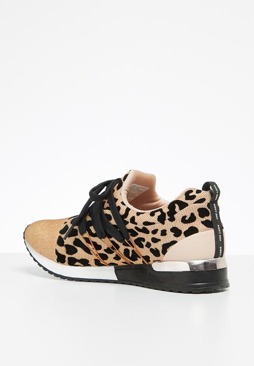 SISSY BOY - Creeper animal print sneaker  - rose gold & black 
