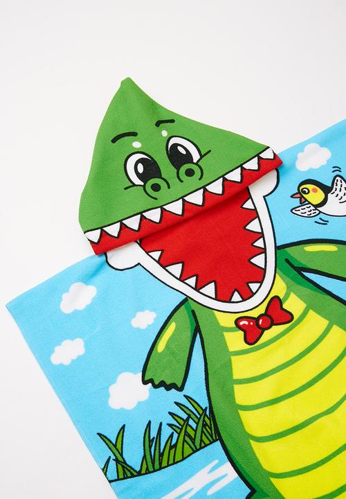 Pop Candy - Dino hooded towel - green