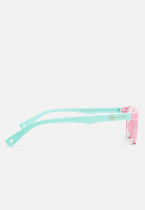 Sophie Moda - Girls anti blue light silicone frame glasses - pink & green 