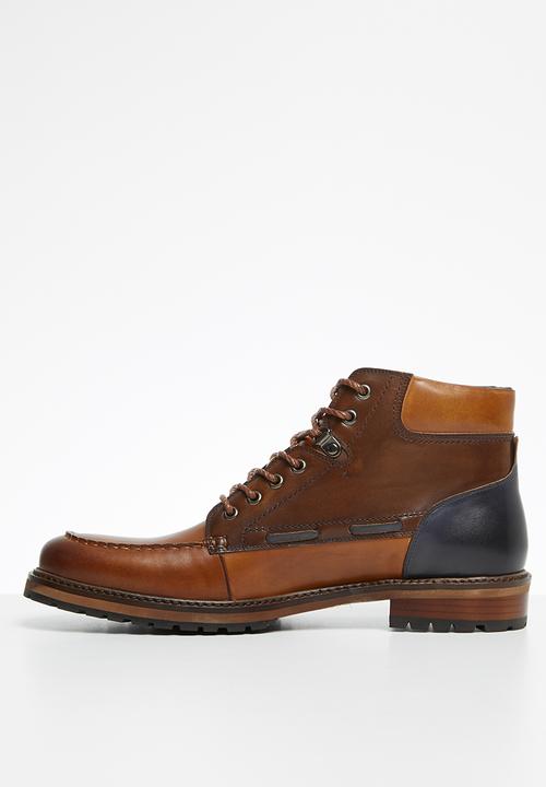 POLO - Dean leather chukka boot - brown & navy