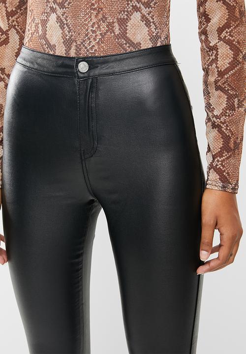 Missguided - Vice high waisted coated skinny jeans - black