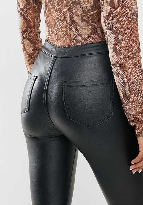Missguided - Vice high waisted coated skinny jeans - black