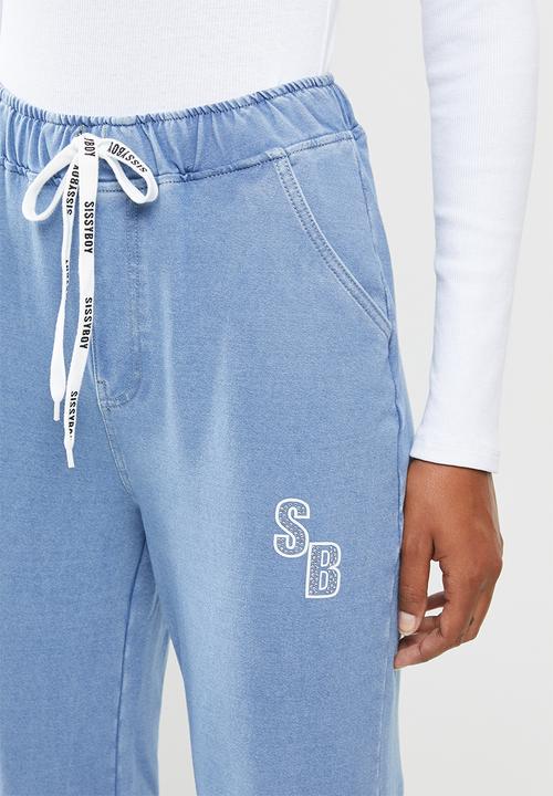 SISSY BOY - Athleisure track pants in knit - blue 