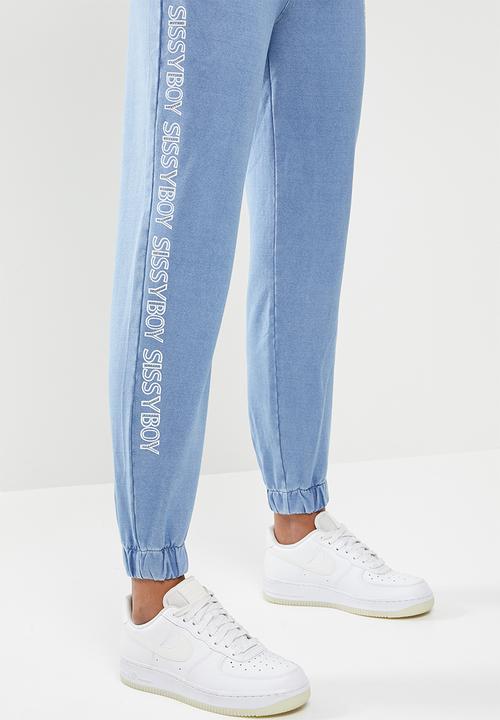 SISSY BOY - Athleisure track pants in knit - blue 