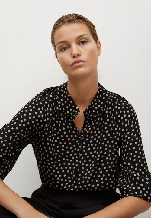 MANGO - Blouse peach - black