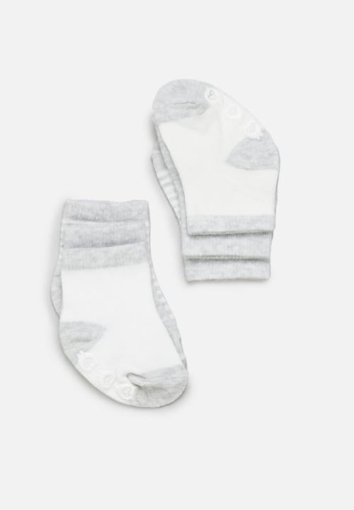 Cotton On - 3 Pack baby socks - grey & white 