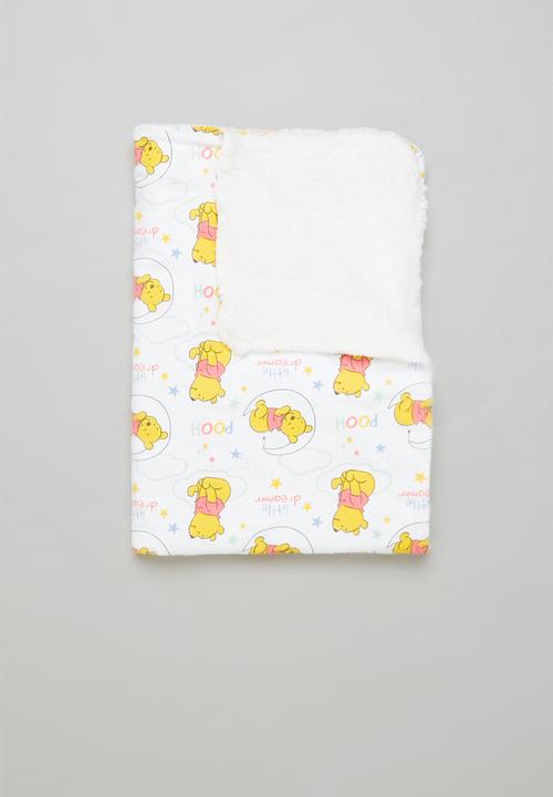 Character Group - Winnie the pooh sherpa throw - white & yellow 