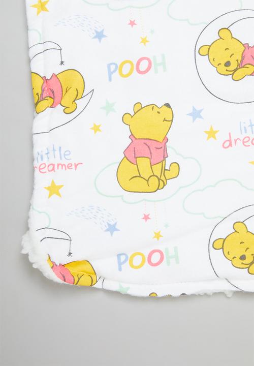 Character Group - Winnie the pooh sherpa throw - white & yellow 