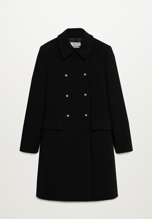 MANGO - Coat bombons - black