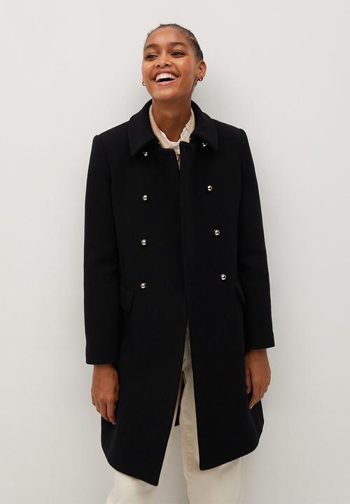 MANGO - Coat bombons - black