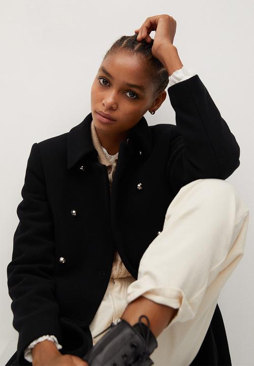 MANGO - Coat bombons - black
