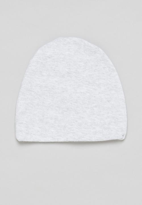 Pop Candy - 2 Pack stripe beanie - grey & white 