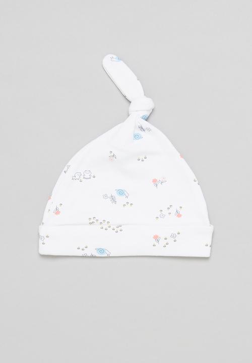 Pop Candy - Girls 2 pack printed beanies -  white 