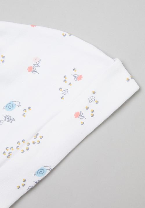 Pop Candy - Girls 2 pack printed beanies -  white 