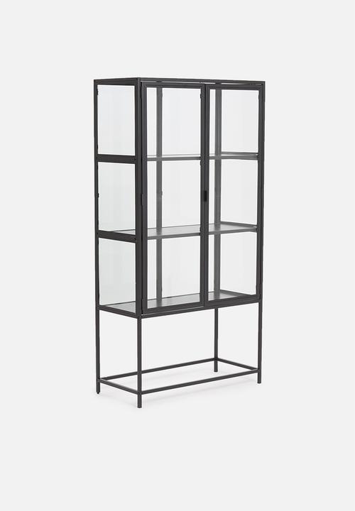 Sixth Floor - Seaford glass cabinet - black & glass