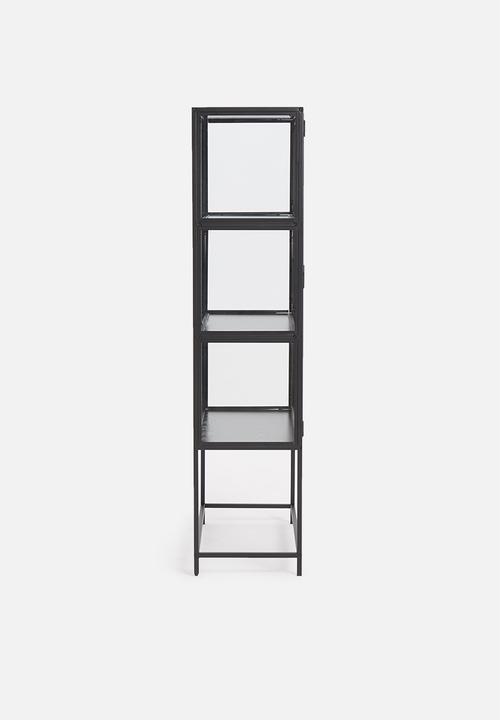 Sixth Floor - Seaford glass cabinet - black & glass