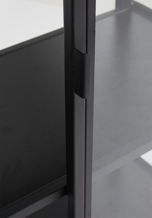 Sixth Floor - Seaford glass cabinet - black & glass