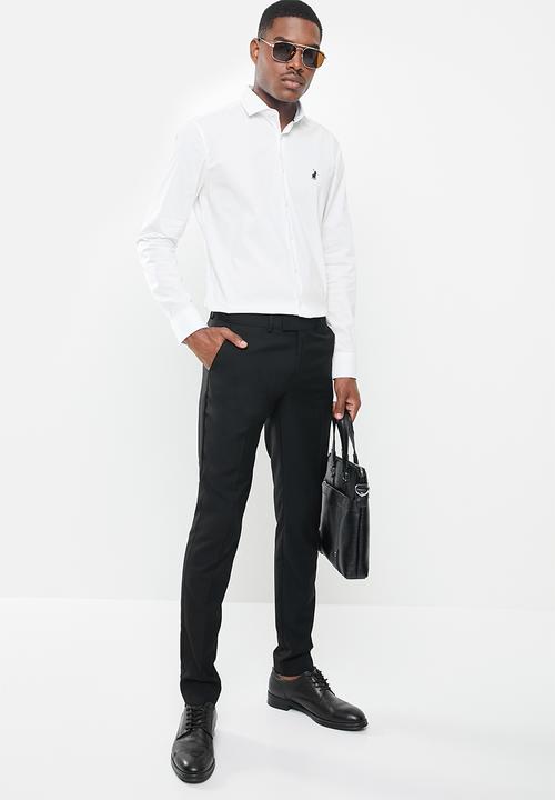 POLO - Christian plain long sleeve signature shirt - white