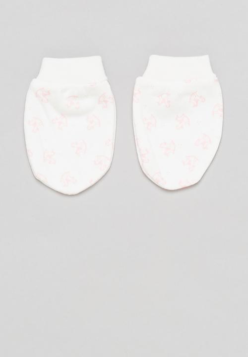 Pop Candy - Girls socks & mittens set - pink & white 