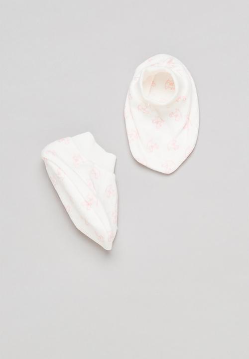 Pop Candy - Girls socks & mittens set - pink & white 