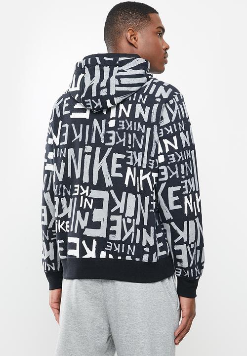 Nike - Nike sportswear club pullover hoodie  - black & white 