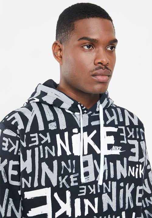 Nike - Nike sportswear club pullover hoodie  - black & white 