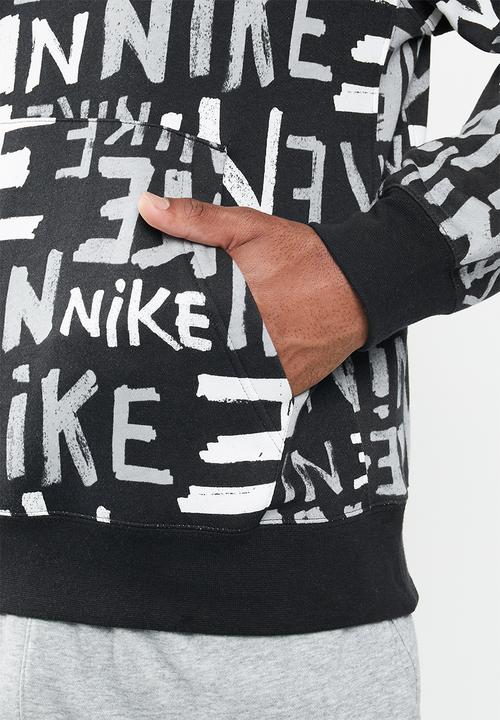Nike - Nike sportswear club pullover hoodie  - black & white 