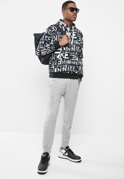 Nike - Nike sportswear club pullover hoodie  - black & white 