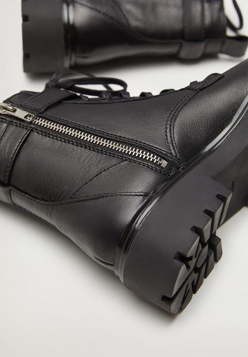 MANGO - Beatle leather ankle boot - black