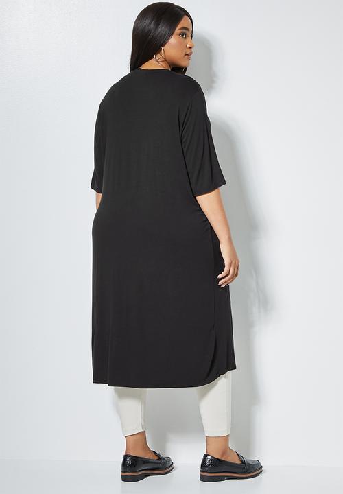 Superbalist - Turtle neck high slit tunic - black