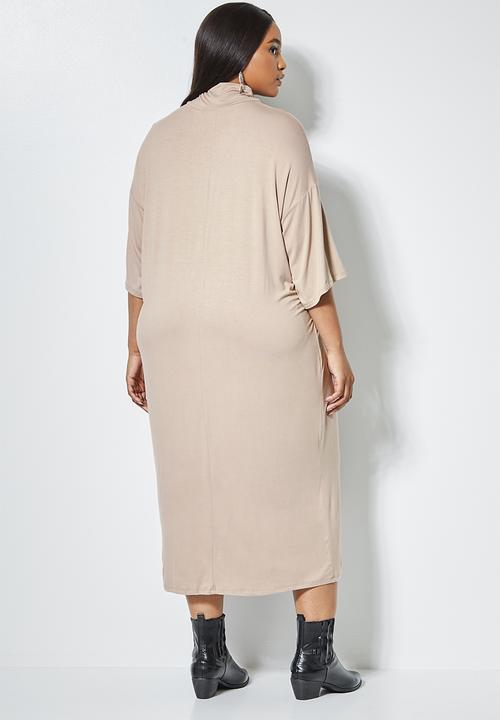 Superbalist - Turtle drop shoulder dress - neutral 