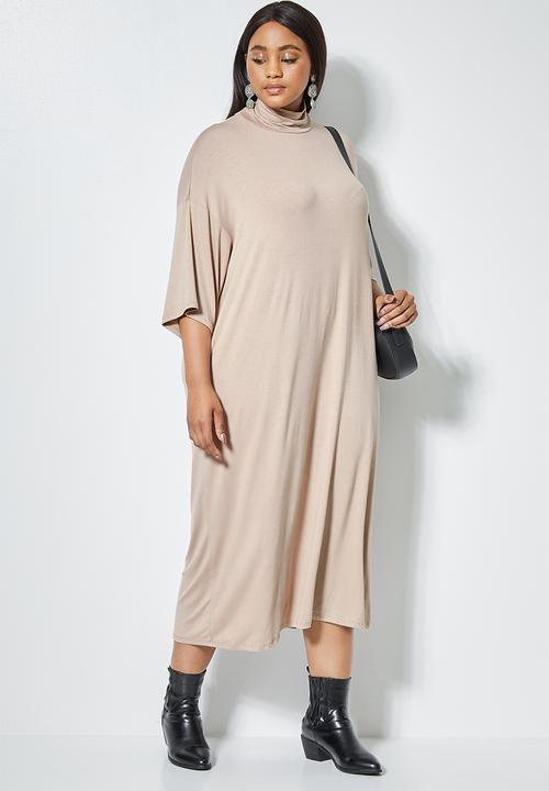 Superbalist - Turtle drop shoulder dress - neutral 