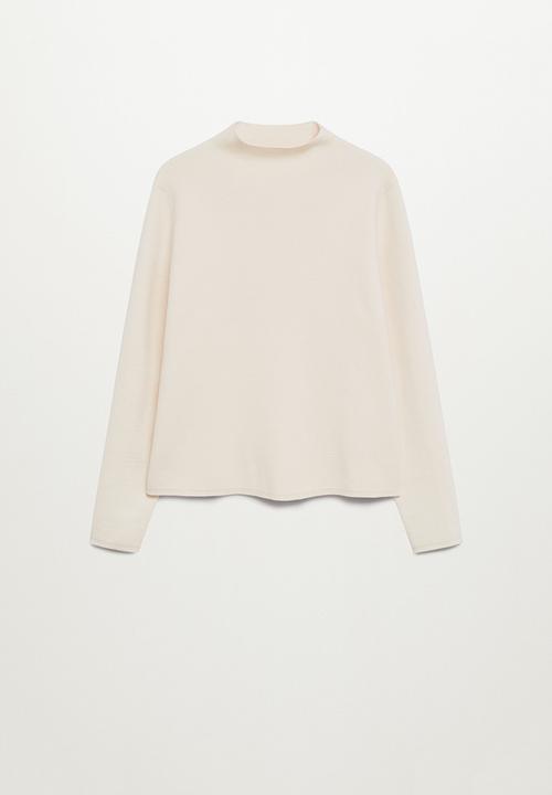 MANGO - Sweater chimney - light beige