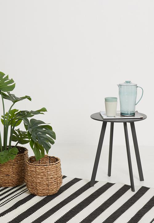 H&S - Round outdoor side table 40cm - black 