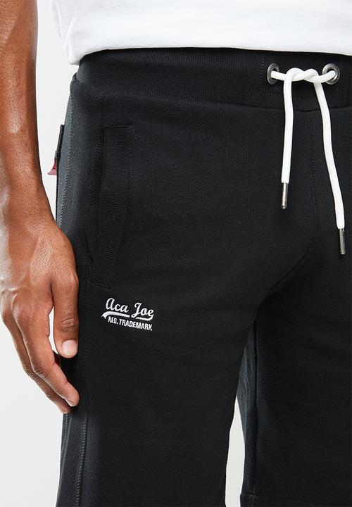 Aca Joe - Aca Joe unbrushed fleece shorts - black